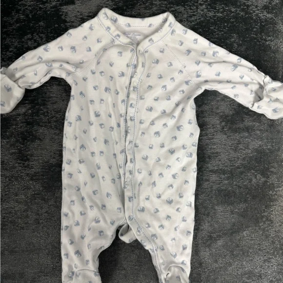 Ralph Lauren White and Blue Footie One Piece - Picture 2 of 5